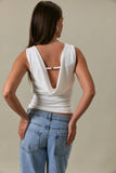 Cowl Back Detail Knit Top