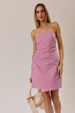 Candy Stripe Strapless Fit & Flare Mini Dress