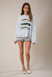 Round Neck Sardines Sweater Top- Melange