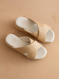 The Fresno | Raffia Platform Sandal - Natural