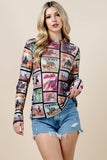 Karen Rodeo Wild  Mesh Print Top