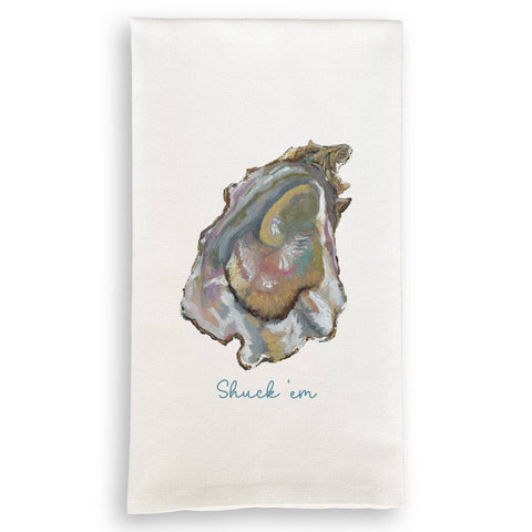 Pink Oyster with Shuck 'em: Dishtowel