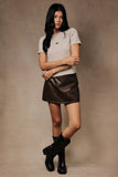 Seana Faux Leather Mini Skort