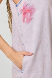 Mystree Floral Printed Denim Shift Dress - Rose Haze
