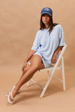 Oversized Round Neck Stripe Tee