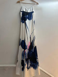 Italian Floral Satin Maxi Dress