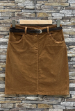 Italian Corduroy Skirt w/ Belt