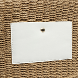 Sunset Straw Bucket Mini Tote Bag: Brown