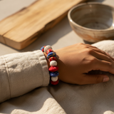 Aasha Bold Patriotic Stretch Kantha Handcrafted Bracelet