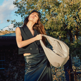 Wanderlust Tote Scrunchie Hobo Bag - White