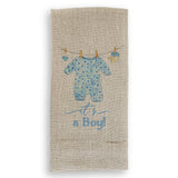 Baby Boy Clothing with “It's a Boy” Dishtowel