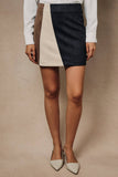 Sabrina Suede Colorblock Skirt