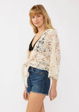 Lacey Floral Crochet Kimono