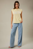 Lemon Glow “Faith” Muscle Sweater Top