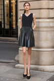 Mini Tank Dress Vegan Leather - Black