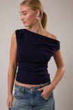ASYMMETRICAL NECK SWEATER TOP