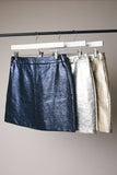 Foul Faux Leather Mini Skirt -Gold