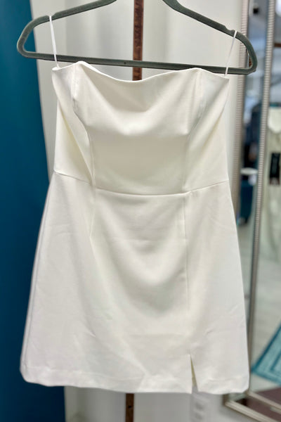 French Connection Summer Whisper Strapless Short Mini Dress - Summer White