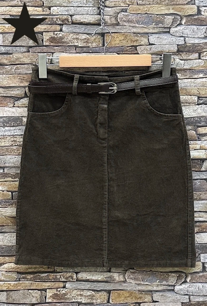 Italian Corduroy Skirt w/ Belt