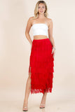 Fringe Skirt-Western Fringed Piñata Midi Skirt