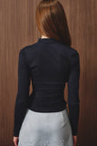 Mock Neck Long Sleeve Knit Top