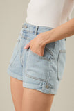 Sunday Stretchy Mid Rise Denim Shorts