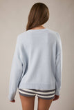 Round Neck Sardines Sweater Top- Melange