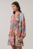Melani Tropical Paxton Balloon Sleeve Mini Dress