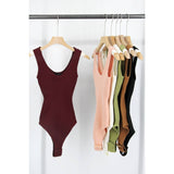 Ribbed Knit Round Neck Bodysuit