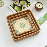 Sardine Shell Inlay Rattan Tray
