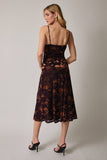 Sleeveless Burnout Floral Midi Flare Dress