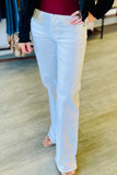 Q2 Stretch Denim Straight 5 Pocket Jeans - White