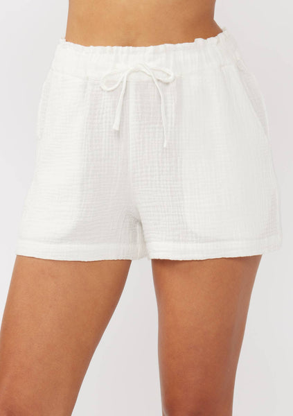 Samantha Drawstring Cotton Shorts with Pockets