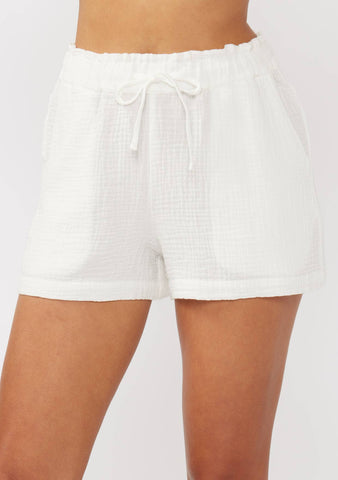 Samantha Drawstring Cotton Shorts with Pockets