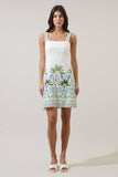 Senara Floral Sally Mini Dress- White Multi