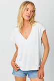 Mystree Cupro Modal V-Neck Top