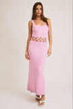 Cristina Square Neck Sleeveless Crochet Midi Dress - Cream