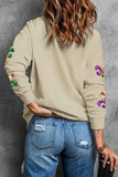 Sequin Mardi Gras Graphic Sweatshirt