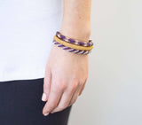 Roll-On® Bracelet Game Day Set of 3 - Purple and Gold