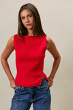 Bennie Button Sleeveless Knit Top