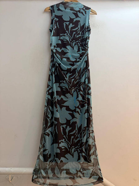 Italian Mesh Print High Neck Dress