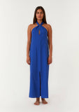 FINAL SALE Open Back Twist Halter Maxi Dress - Cobalt