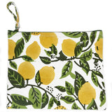 Block Printed Canvas Pouch - Lemon Groves