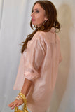 The Q2 Silky Shirt with Button Medley- Pink