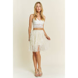 Cascading Tulle Mesh Layered Mini Skirt