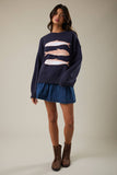 Round Neck Sardines Sweater Top- Melange