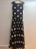 Italian Ruched Mesh Polka Dot Dress