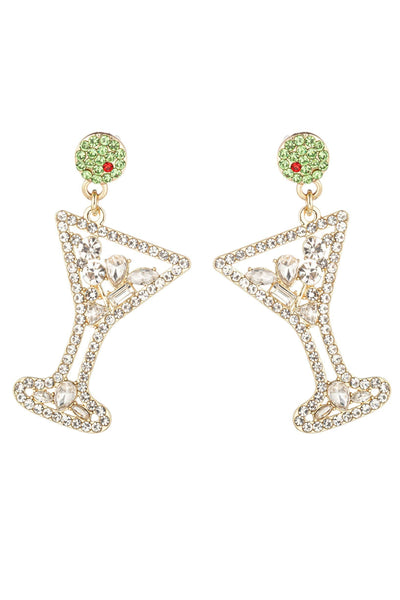 Green Cosmo Cocktail Earrings