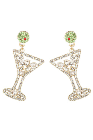 Green Cosmo Cocktail Earrings