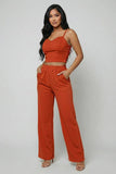 Sabrina Spaghetti Strap Bralette + Wide Leg Pants Set